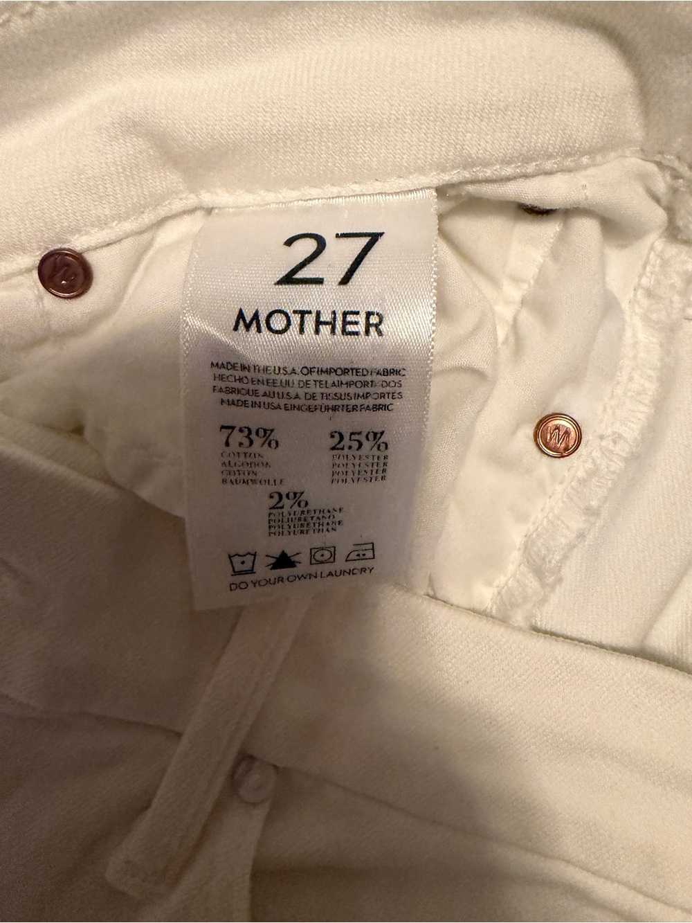 MOTHER | The Looker Mirror Mirror White Denim Skinny Jeans - Picture 8 of 8